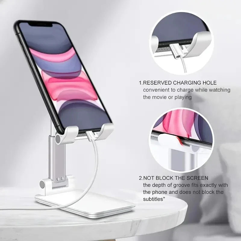Foldable Phone & Tablet Stand – Adjustable Desk Holder