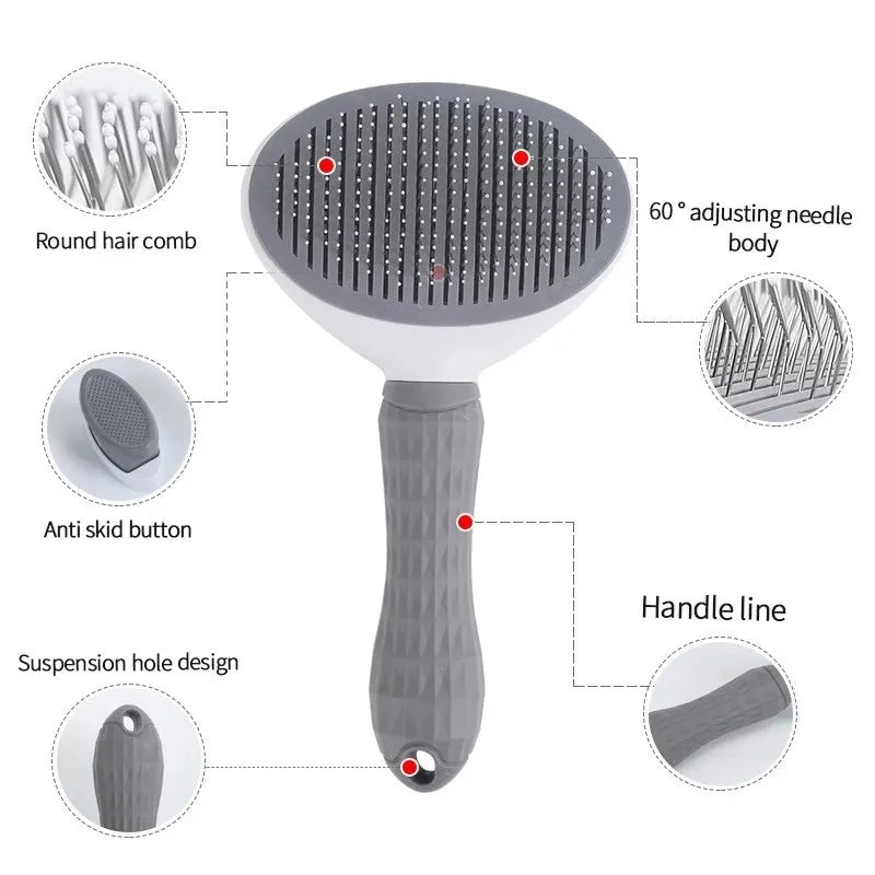 🐶✨ Self-Cleaning Pet Grooming Brush