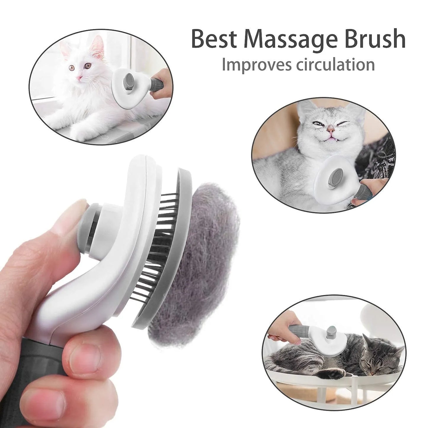 🐶✨ Self-Cleaning Pet Grooming Brush