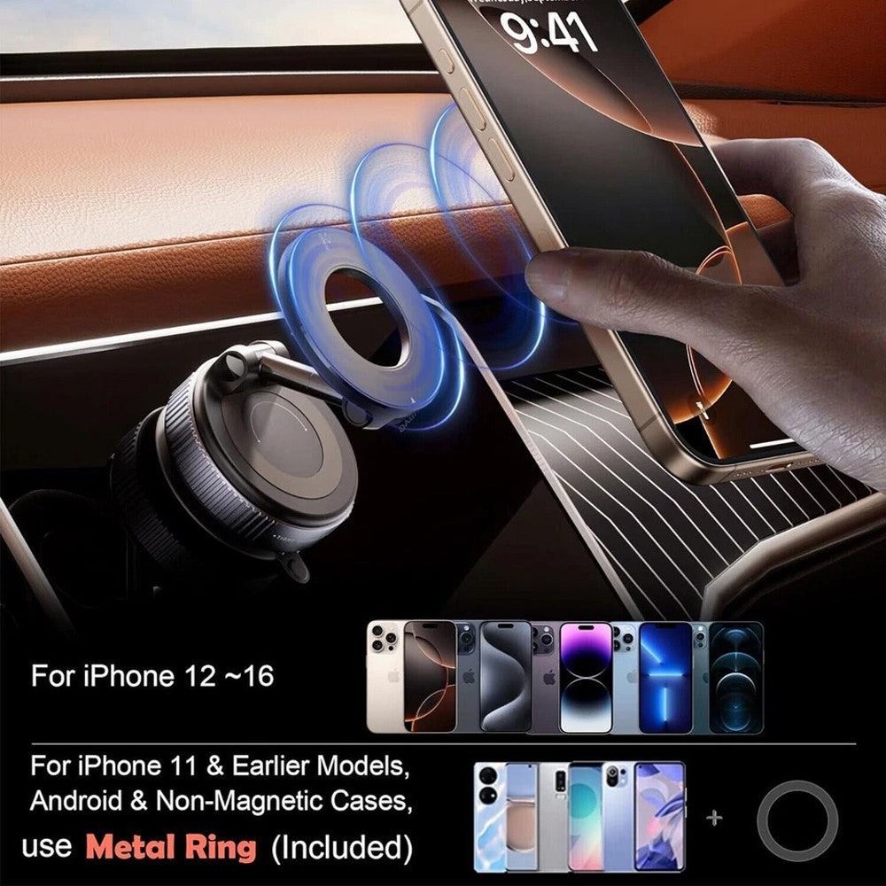 Revolutionary 360° Magnetic Suction Cup Car Phone Holder - Secure and Adjustable for Ultimate Convenience