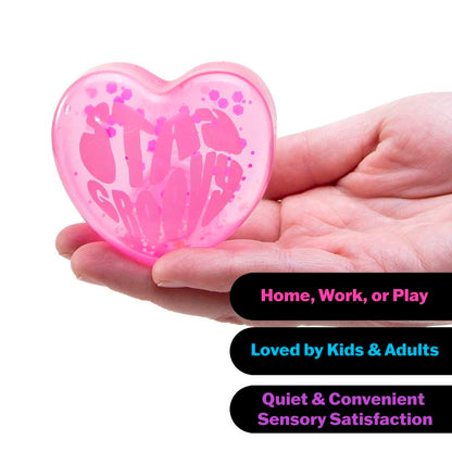 Needoh Good Vibes Only Heart-Shaped Stress Relief Toy with Inspirational Messages and Super Solid Squish - Fun & Relaxing for Kids and Adults