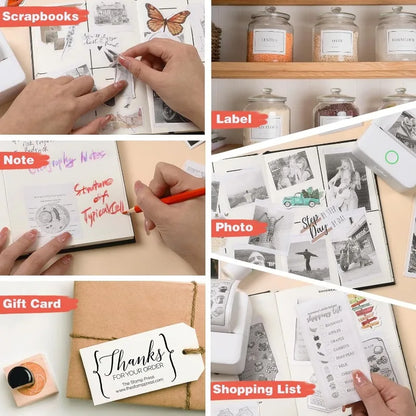 Compact Thermal Mini Printer - Portable Bluetooth Inkless Sticker Maker for Creative DIY Photo Printing