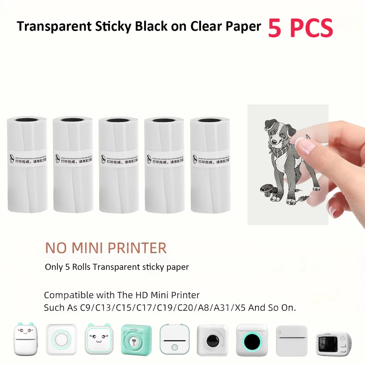 Compact Thermal Mini Printer - Portable Bluetooth Inkless Sticker Maker for Creative DIY Photo Printing