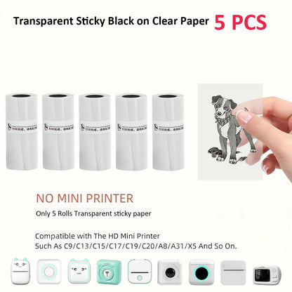 Compact Thermal Mini Printer - Portable Bluetooth Inkless Sticker Maker for Creative DIY Photo Printing