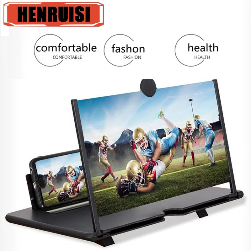 Experience Movies Like Never Before with Our 10/12 Inch Folding Mobile Phone Screen Magnifier and Stand - Perfect for HD Video Amplification!