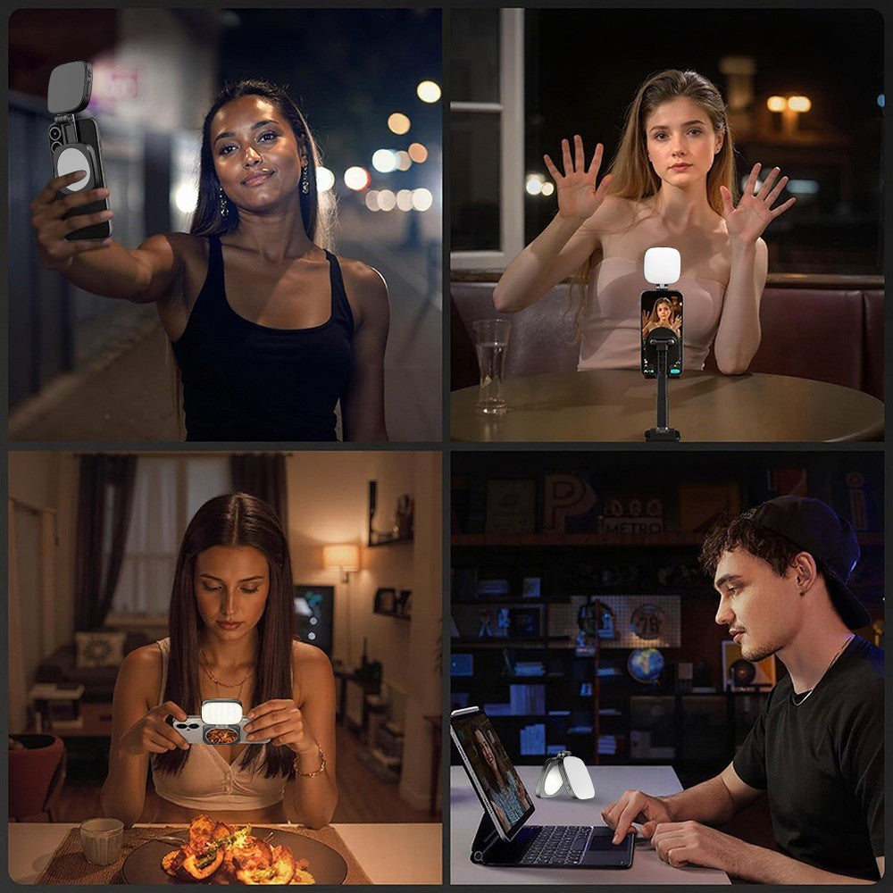 Illuminate Your Selfies with the Magnetic Selfie Light - MagSafe Compatible LED Light with Built-in Mirror