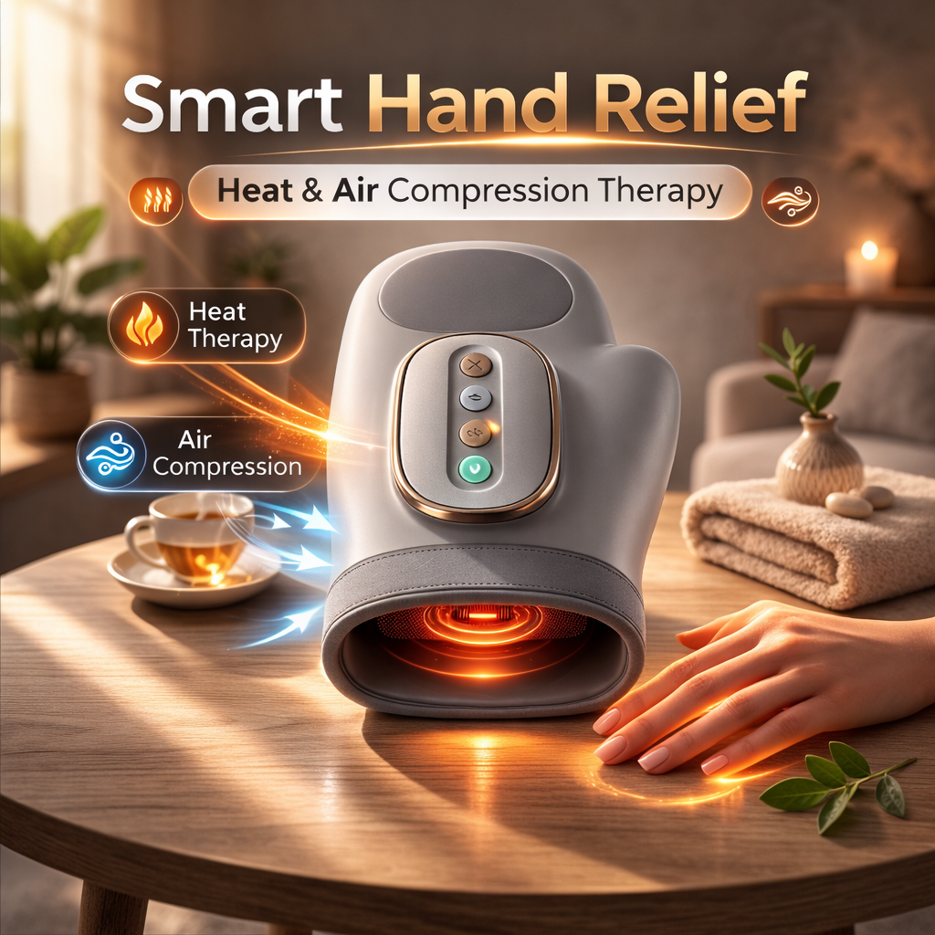Smart Hand Massager with Heat Therapy and Air Pressure