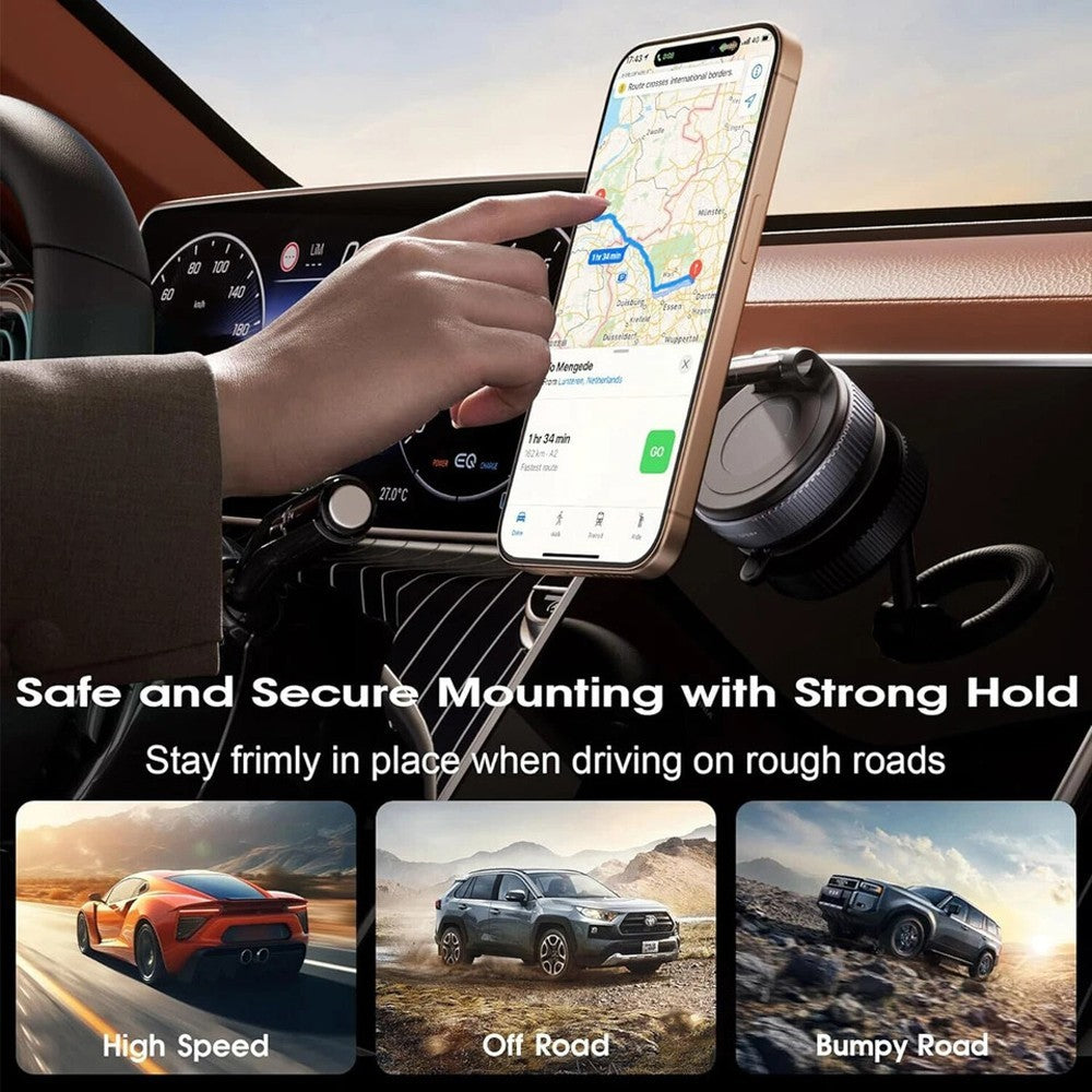 Revolutionary 360° Magnetic Suction Cup Car Phone Holder - Secure and Adjustable for Ultimate Convenience