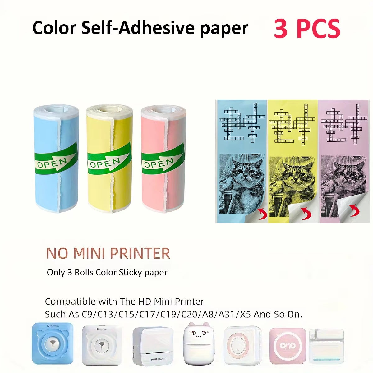 Compact Thermal Mini Printer - Portable Bluetooth Inkless Sticker Maker for Creative DIY Photo Printing