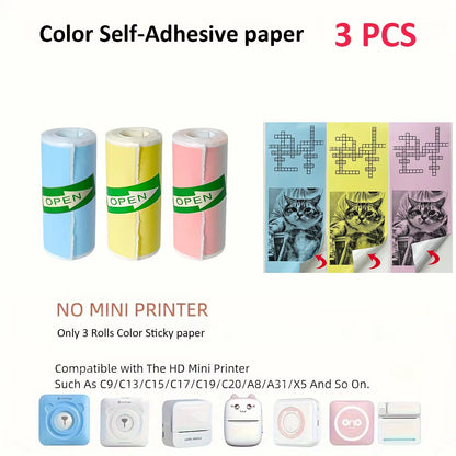Compact Thermal Mini Printer - Portable Bluetooth Inkless Sticker Maker for Creative DIY Photo Printing