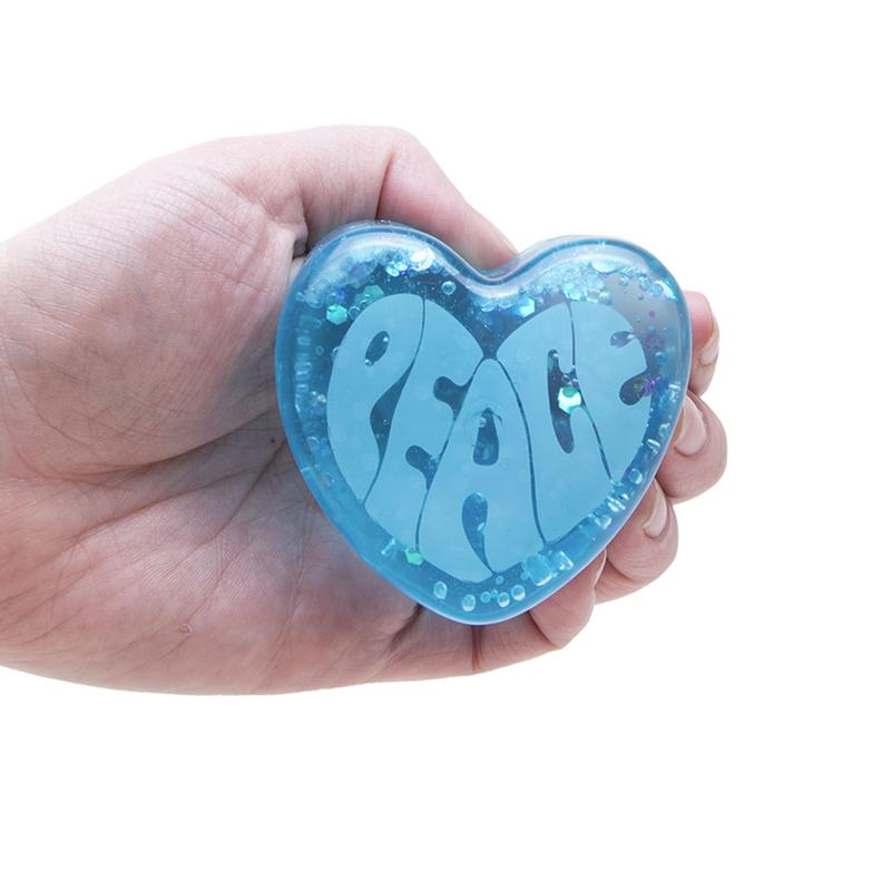 Needoh Good Vibes Only Heart-Shaped Stress Relief Toy with Inspirational Messages and Super Solid Squish - Fun & Relaxing for Kids and Adults