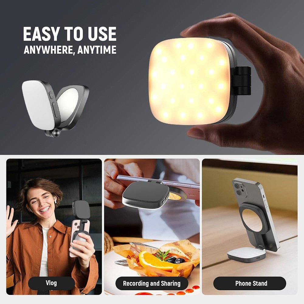 Illuminate Your Selfies with the Magnetic Selfie Light - MagSafe Compatible LED Light with Built-in Mirror
