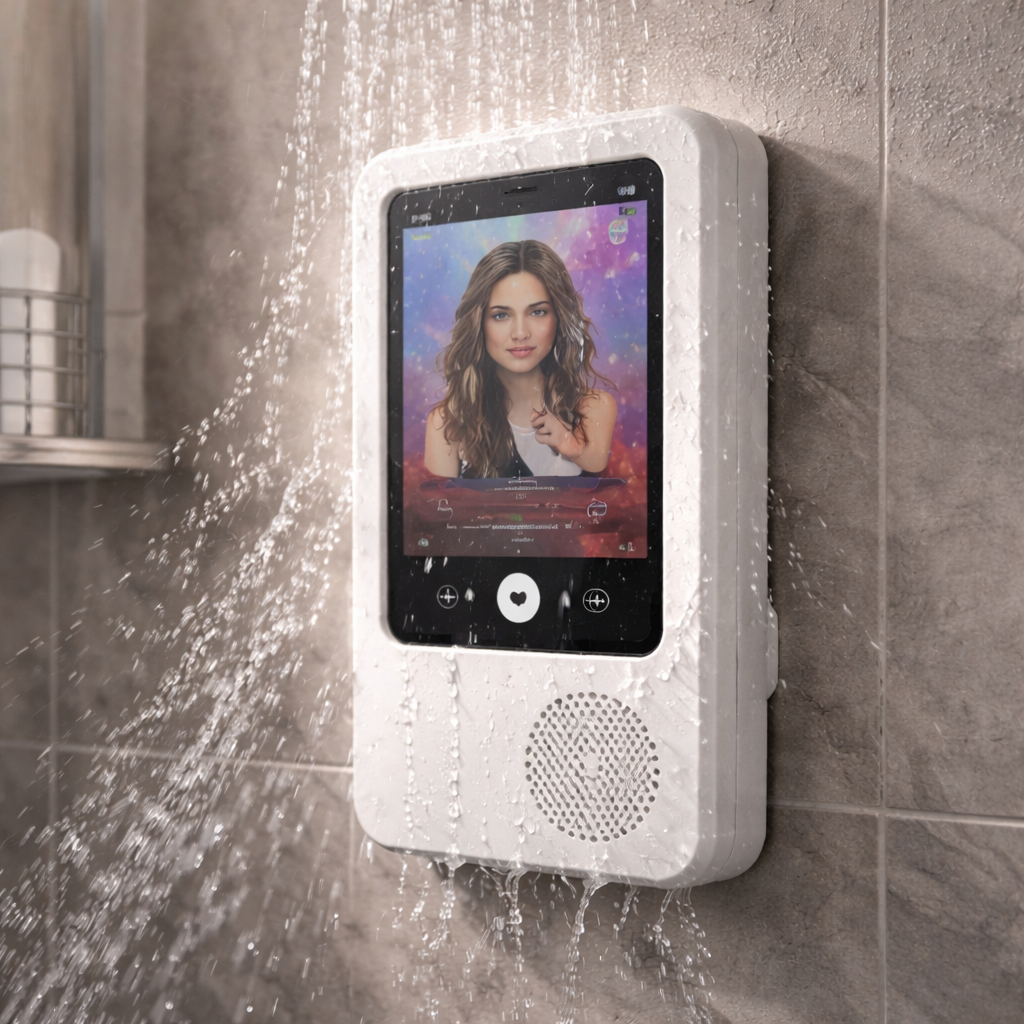 Shower Phone Holder + Bluetooth Speaker (Waterproof)