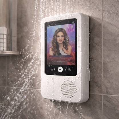 Shower Phone Holder + Bluetooth Speaker (Waterproof)
