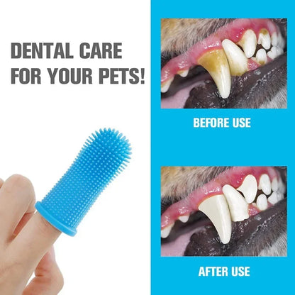 Revolutionary 360° Silicone Toothbrush for Dogs & Cats - Super Soft Pet Finger Toothbrush for Ultimate Teeth Cleaning and Fresh Breath