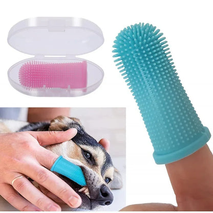 Revolutionary 360° Silicone Toothbrush for Dogs & Cats - Super Soft Pet Finger Toothbrush for Ultimate Teeth Cleaning and Fresh Breath