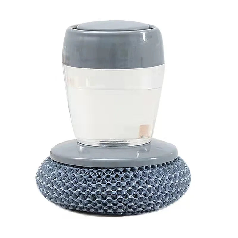 Revolutionary Kitchen Wash Pot Dish Brush with Press-Activated Liquid Dispenser for Effortless Pan Cleaning