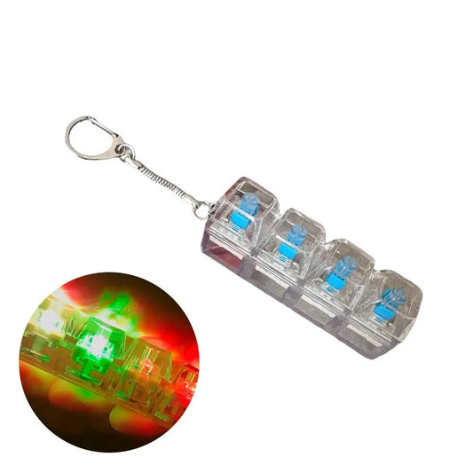 Experience Stress Relief with the 4 Keys Mechanical Keyboard Axis Tester Keychain - The Perfect Fidget Clicker for Gaming and Office Use!
