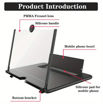 Experience Movies Like Never Before with Our 10/12 Inch Folding Mobile Phone Screen Magnifier and Stand - Perfect for HD Video Amplification!