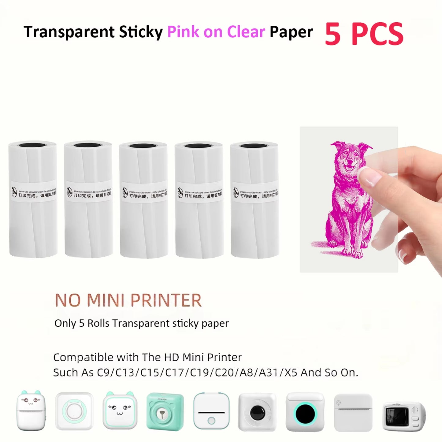Compact Thermal Mini Printer - Portable Bluetooth Inkless Sticker Maker for Creative DIY Photo Printing