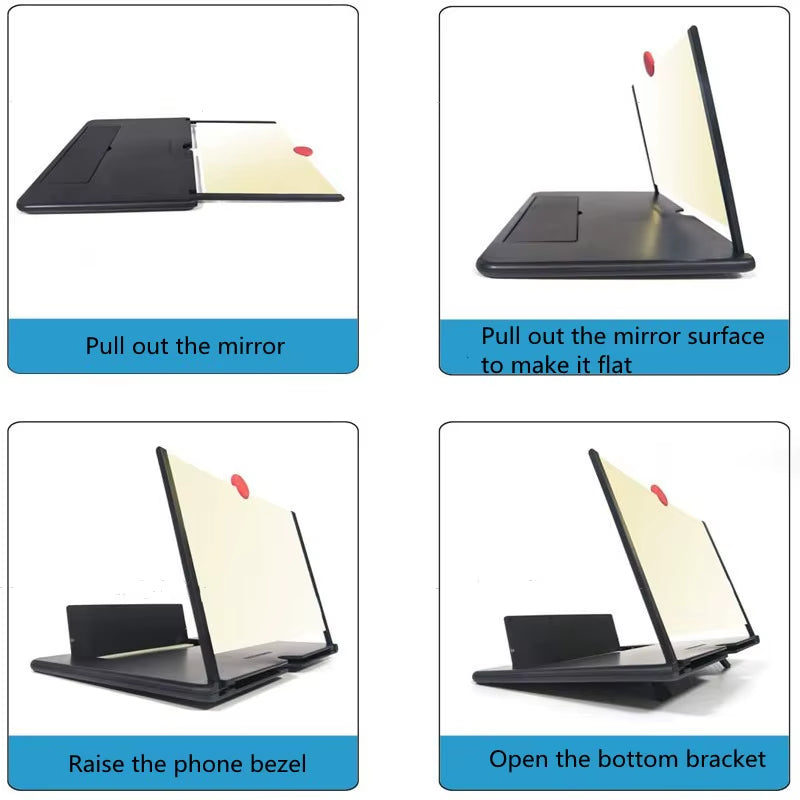 Experience Movies Like Never Before with Our 10/12 Inch Folding Mobile Phone Screen Magnifier and Stand - Perfect for HD Video Amplification!