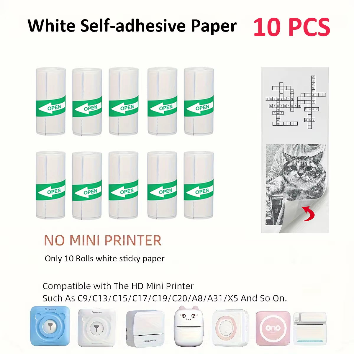 Compact Thermal Mini Printer - Portable Bluetooth Inkless Sticker Maker for Creative DIY Photo Printing