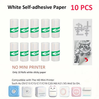 Compact Thermal Mini Printer - Portable Bluetooth Inkless Sticker Maker for Creative DIY Photo Printing