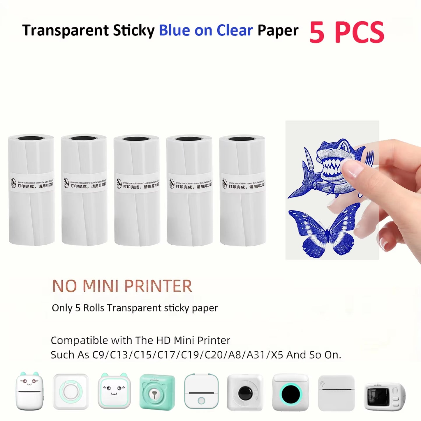 Compact Thermal Mini Printer - Portable Bluetooth Inkless Sticker Maker for Creative DIY Photo Printing