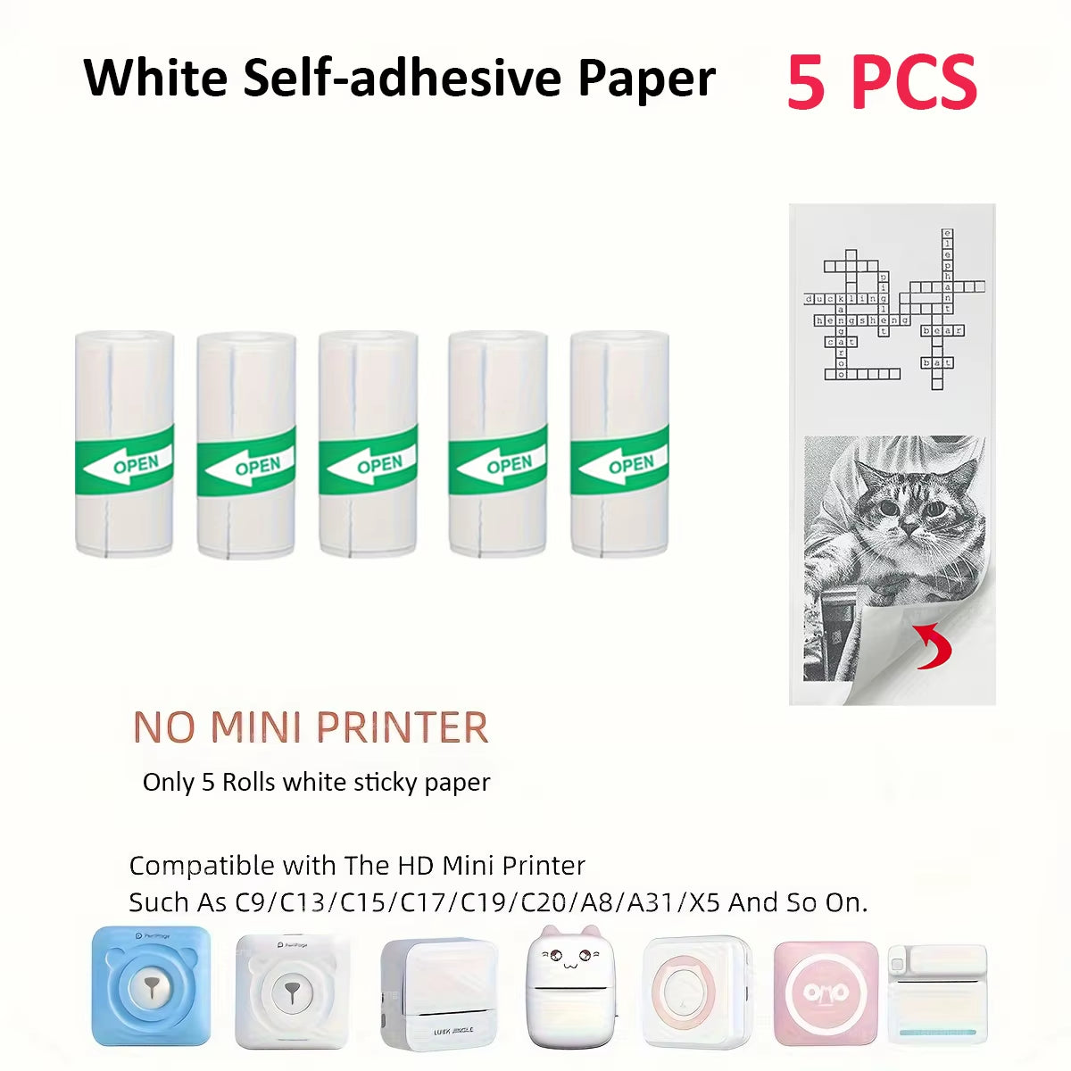 Compact Thermal Mini Printer - Portable Bluetooth Inkless Sticker Maker for Creative DIY Photo Printing