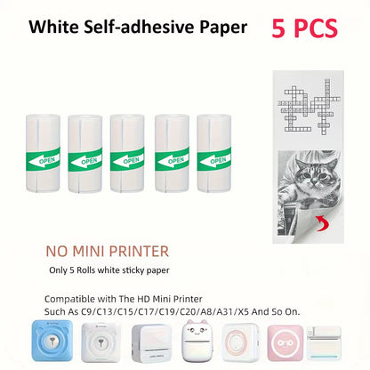Compact Thermal Mini Printer - Portable Bluetooth Inkless Sticker Maker for Creative DIY Photo Printing