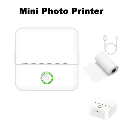 Compact Thermal Mini Printer - Portable Bluetooth Inkless Sticker Maker for Creative DIY Photo Printing