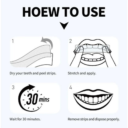 Brightening, cleaning and caring tooth strips