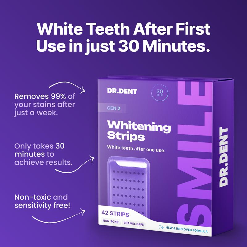 Brightening, cleaning and caring tooth strips